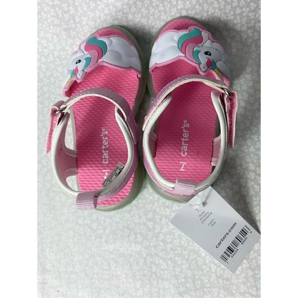 Carters GIRLS SIZE 7T Dreamy Unicorn Light-Up Sole Sandals